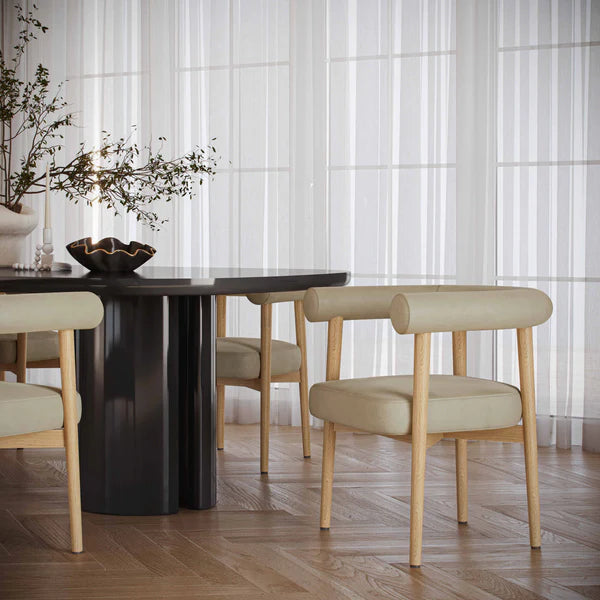 Spara Taupe Performance Vegan Leather Dining Chair | BeBoldFurniture