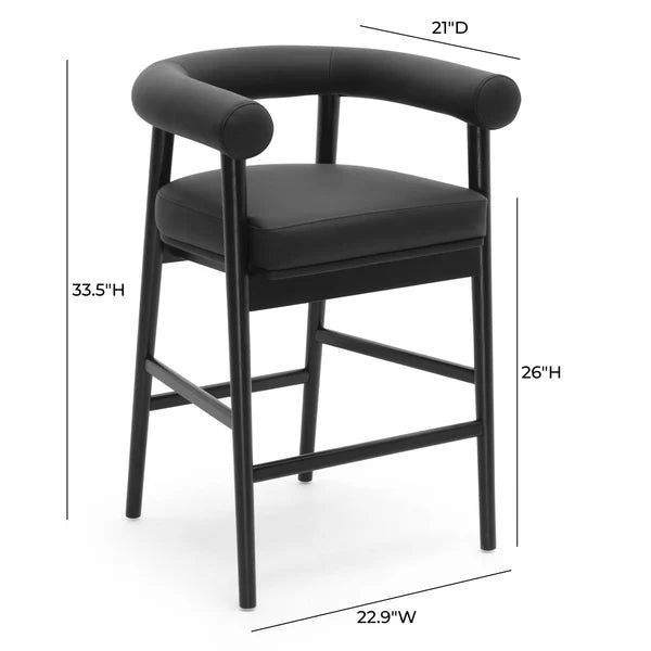 Spara Black Performance Vegan Leather Counter Stool | BeBoldFurniture