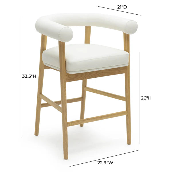 Spara White Performance Vegan Leather Counter Stool | BeBoldFurniture