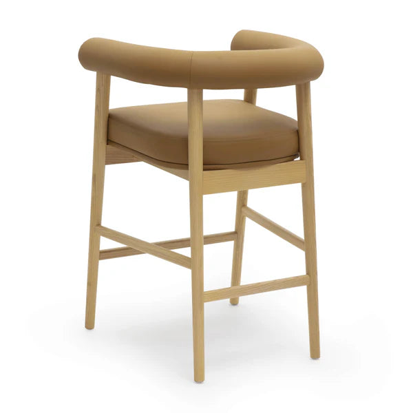 Spara Cognac Performance Vegan Leather Counter Stool | BeBoldFurniture