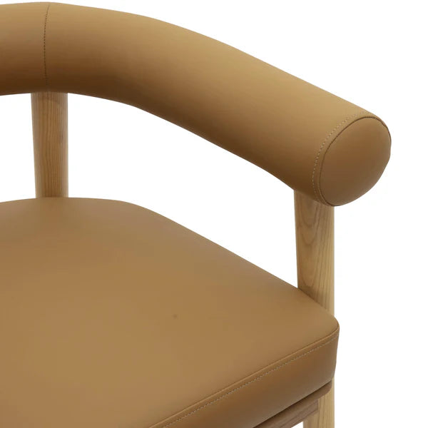 Spara Cognac Performance Vegan Leather Counter Stool | BeBoldFurniture