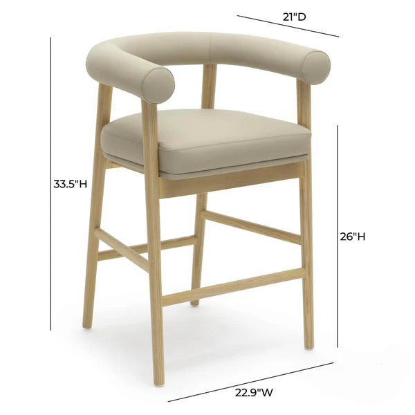 Spara Taupe Performance Vegan Leather Counter Stool | BeBoldFurniture