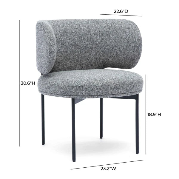 Maureen Speckled Grey Performance Boucle Dining Chair | BeBoldFurniture
