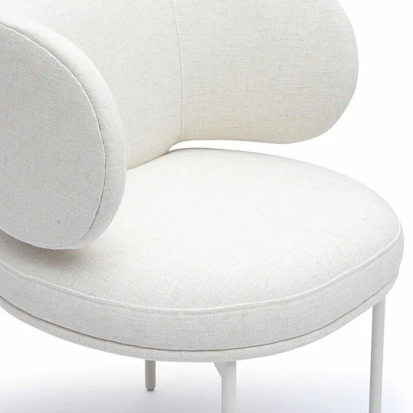 Maureen Cream Performance Upcycled Linen Dining Chair | BeBoldFurniture