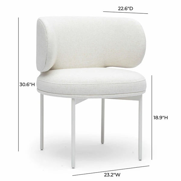 Maureen Cream Performance Upcycled Linen Dining Chair | BeBoldFurniture