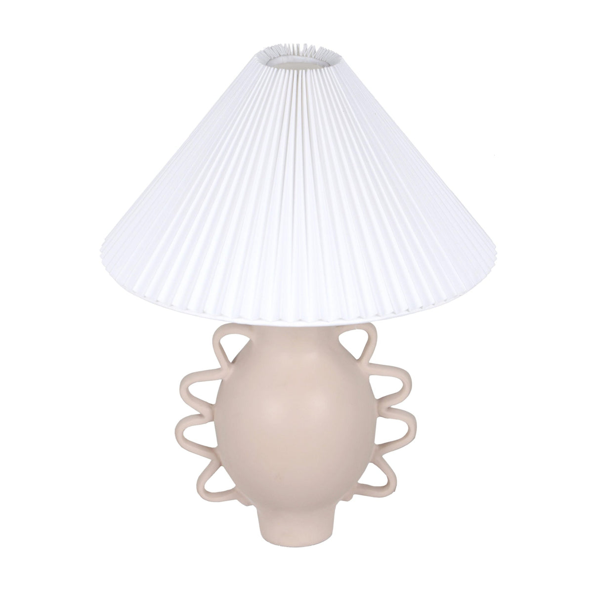 Hazza Cream Pleated Table Lamp | BeBoldFurniture