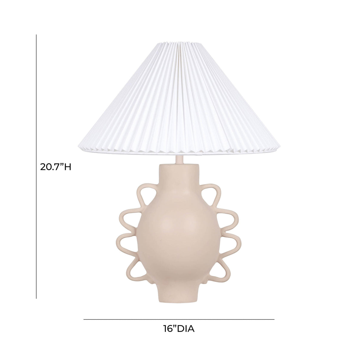 Hazza Cream Pleated Table Lamp | BeBoldFurniture
