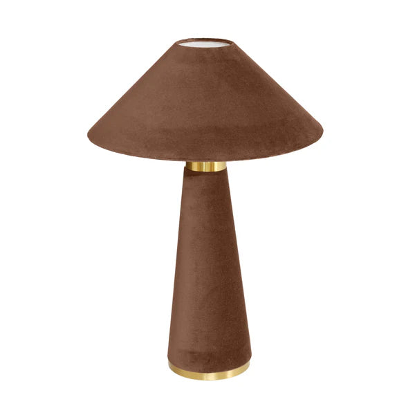 Graham Chocolate Brown Velvet Table Lamp | BeBoldFurniture