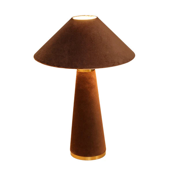 Graham Chocolate Brown Velvet Table Lamp | BeBoldFurniture