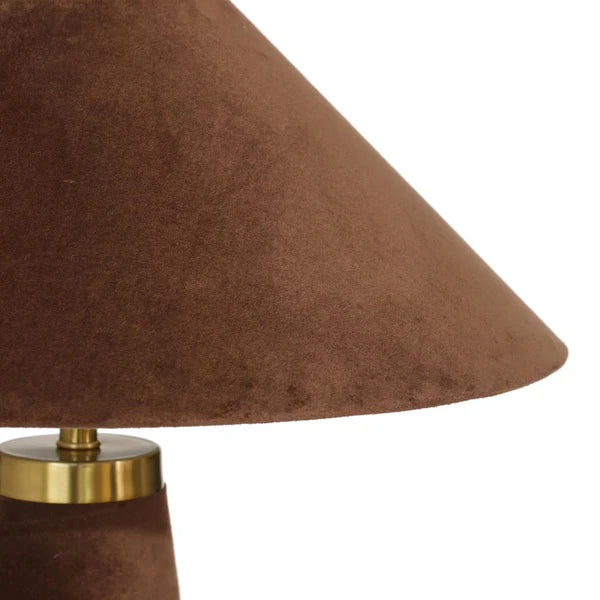 Graham Chocolate Brown Velvet Table Lamp | BeBoldFurniture