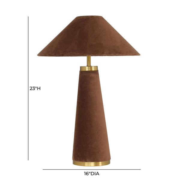 Graham Chocolate Brown Velvet Table Lamp | BeBoldFurniture