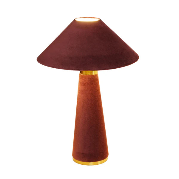 Graham Burgundy Velvet Table Lamp | BeBoldFurniture