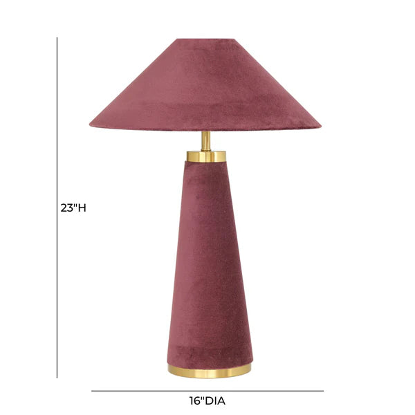 Graham Burgundy Velvet Table Lamp | BeBoldFurniture