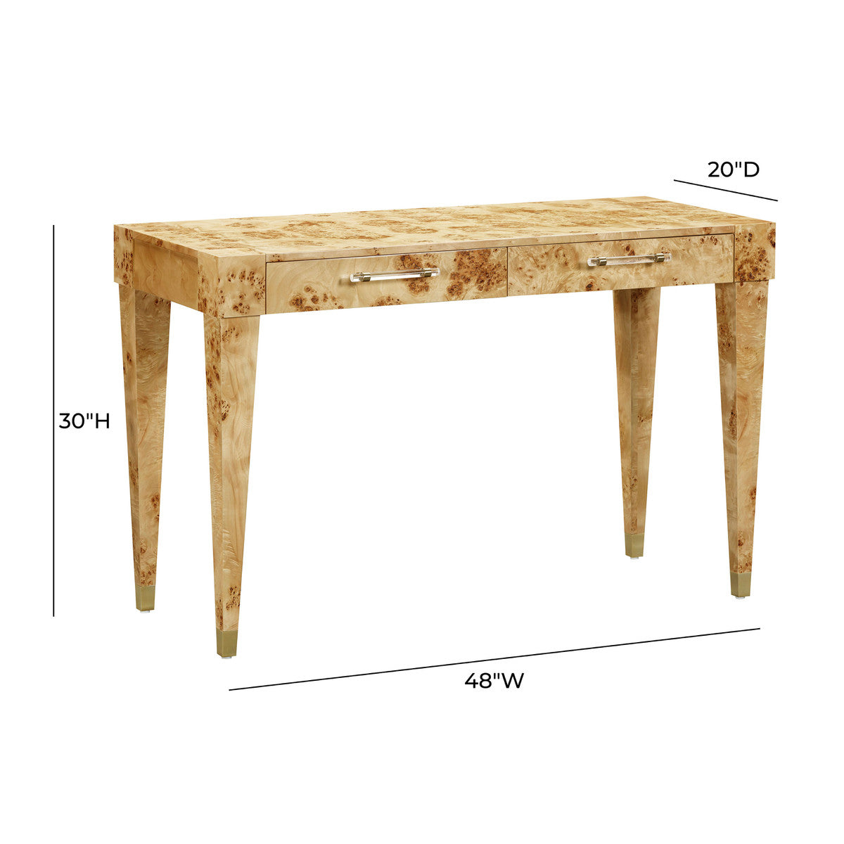 Brandyss Natural Burl Work Desk | BeBoldFurniture