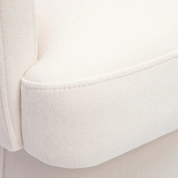 Kristen Cream Upcycled Chenille Rolling Desk Chair | BeBoldFurniture