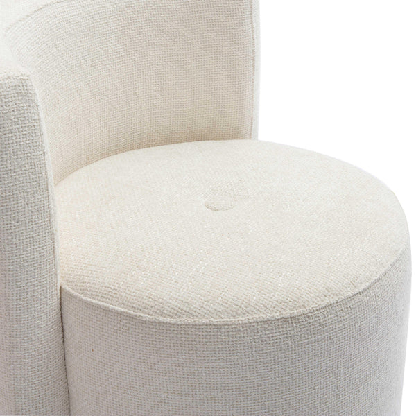 Alyssa Cream Chenille Rolling Desk Chair | BeBoldFurniture 
