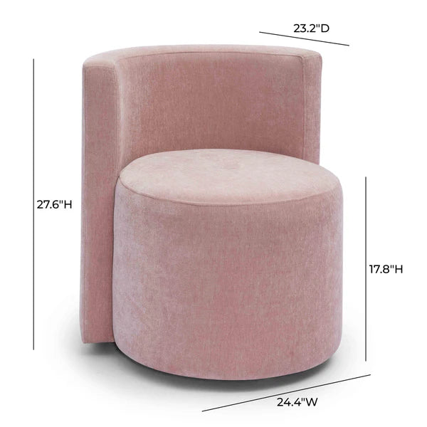 Alyssa Pink Upcycled Velvet Rolling Desk Chair | BeBoldFurniture