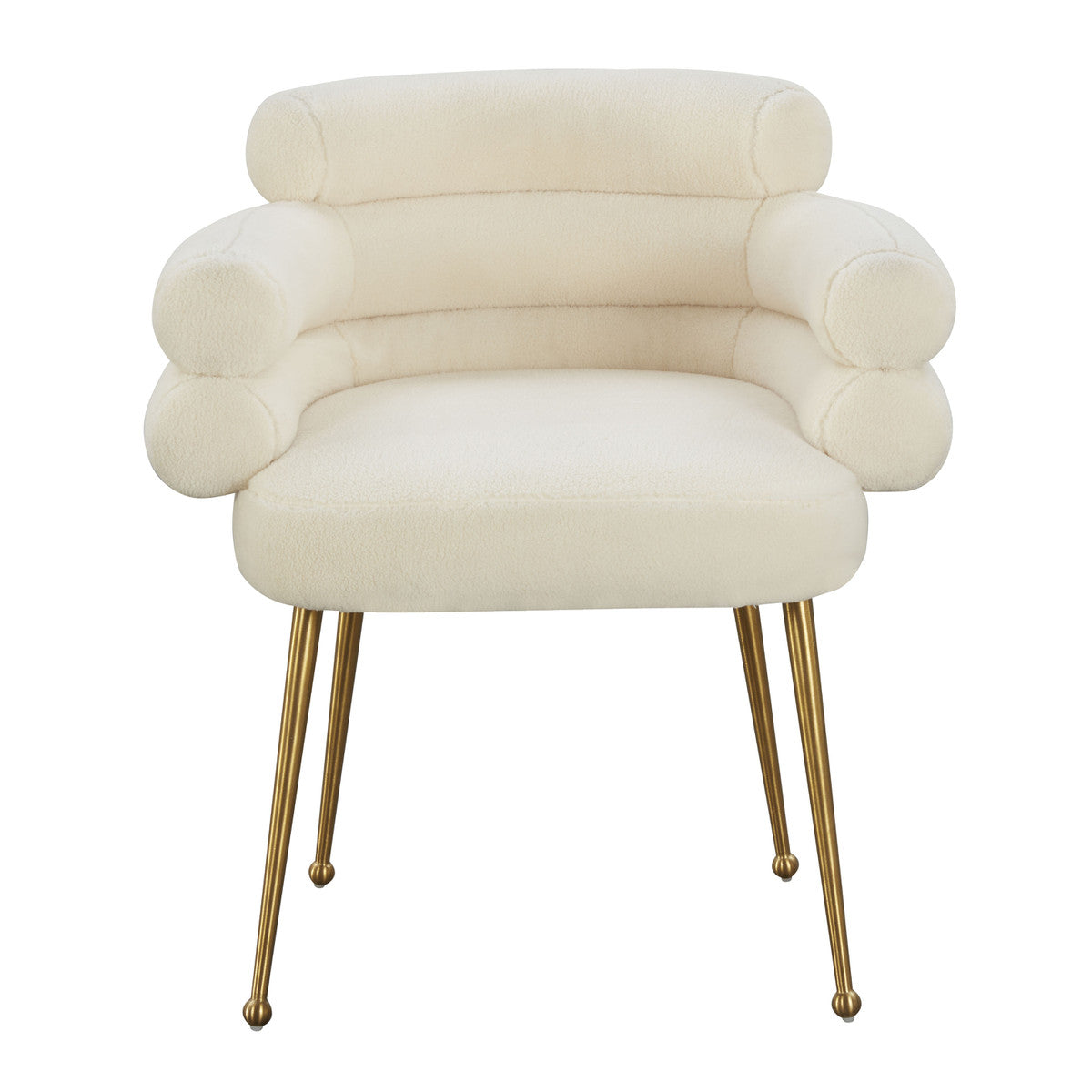 Dente Cream Faux Sheepskin Dining Chair by Inspire Me! Home Decor | BeBoldFurniture