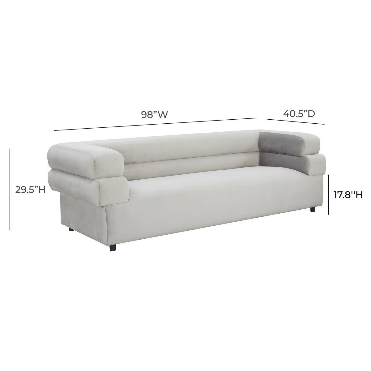 Elsa Light Grey Velvet Sofa | BeBoldFurniture