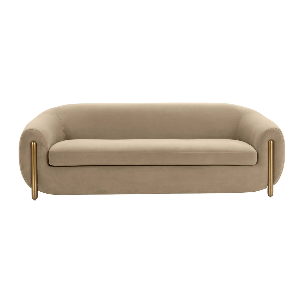 Lina Cafe Au Lait Brown Sofa by Inspire Me! Home Decor | BeBoldFurniture