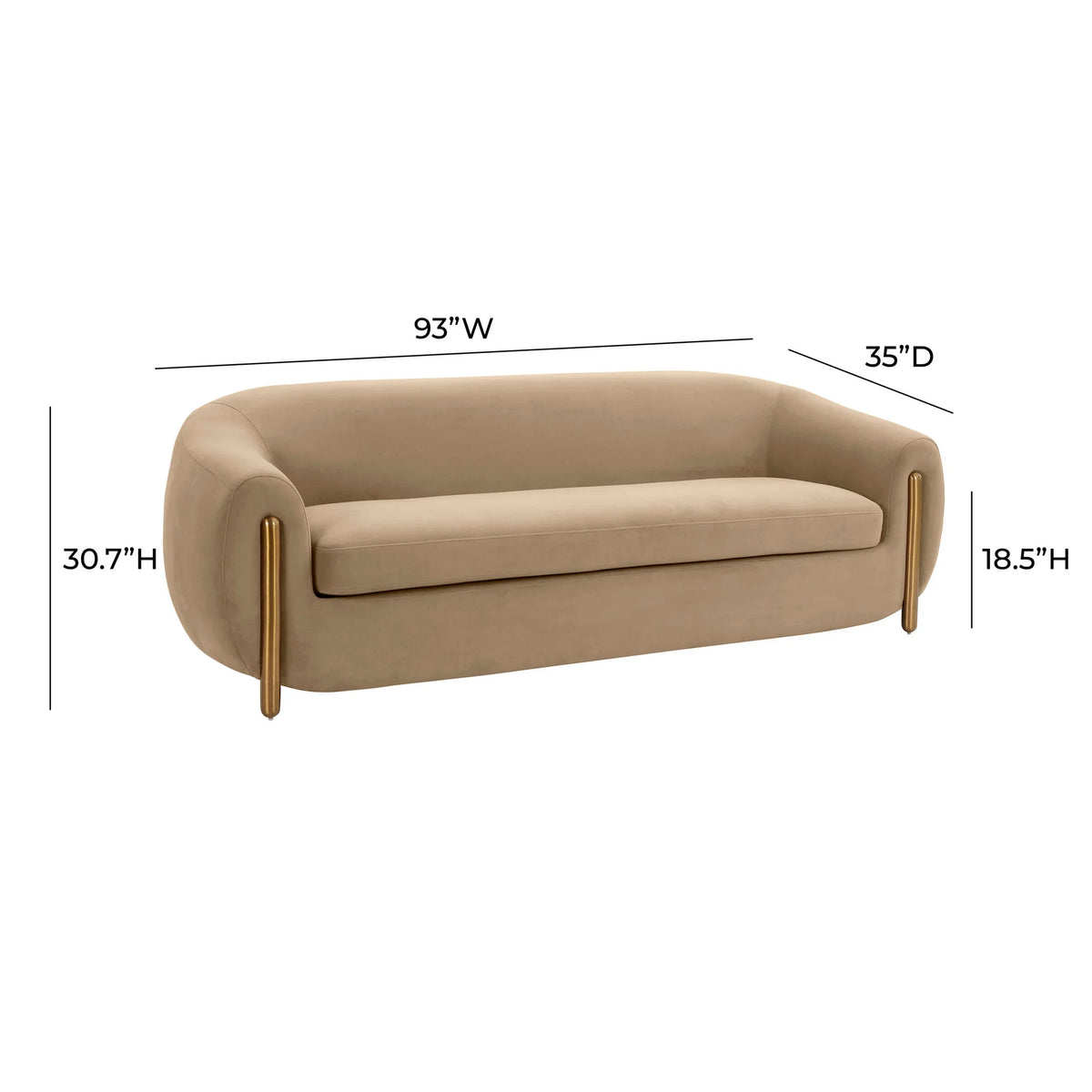 Lina Cafe Au Lait Brown Sofa by Inspire Me! Home Decor | BeBoldFurniture