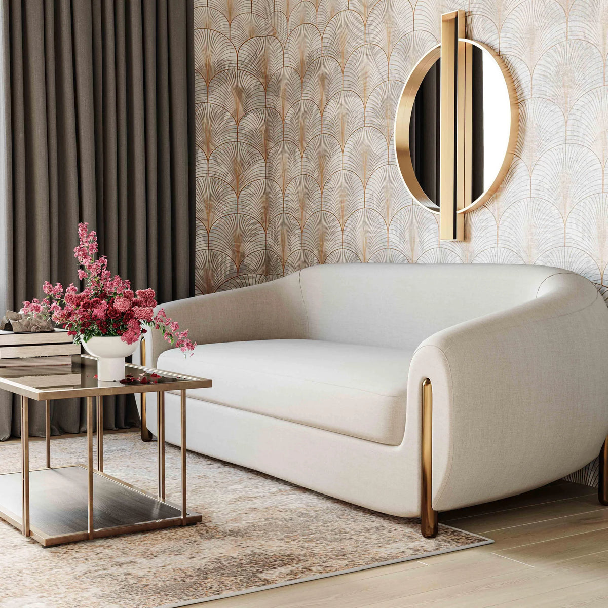 Lina Cream Sofa by Inspire Me! Home Decor | BeBoldFurniture