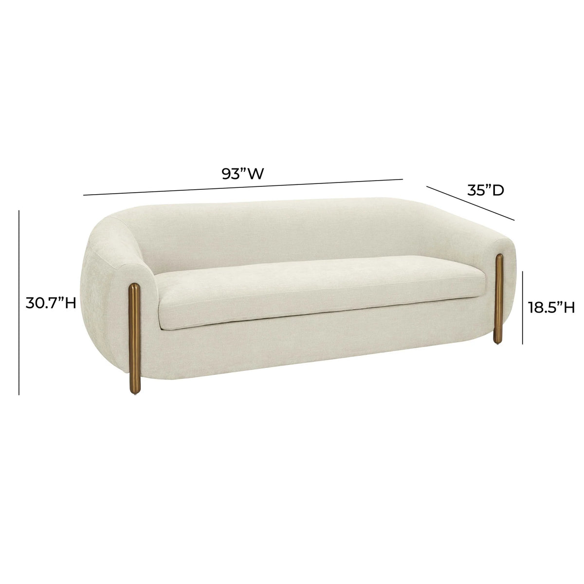 Lina Cream Sofa by Inspire Me! Home Decor | BeBoldFurniture