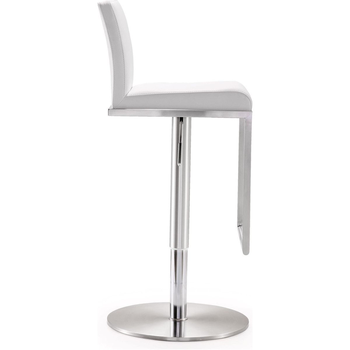 Amalfi White Leather Adjustable Stool In Houston | BeBoldFurniture 