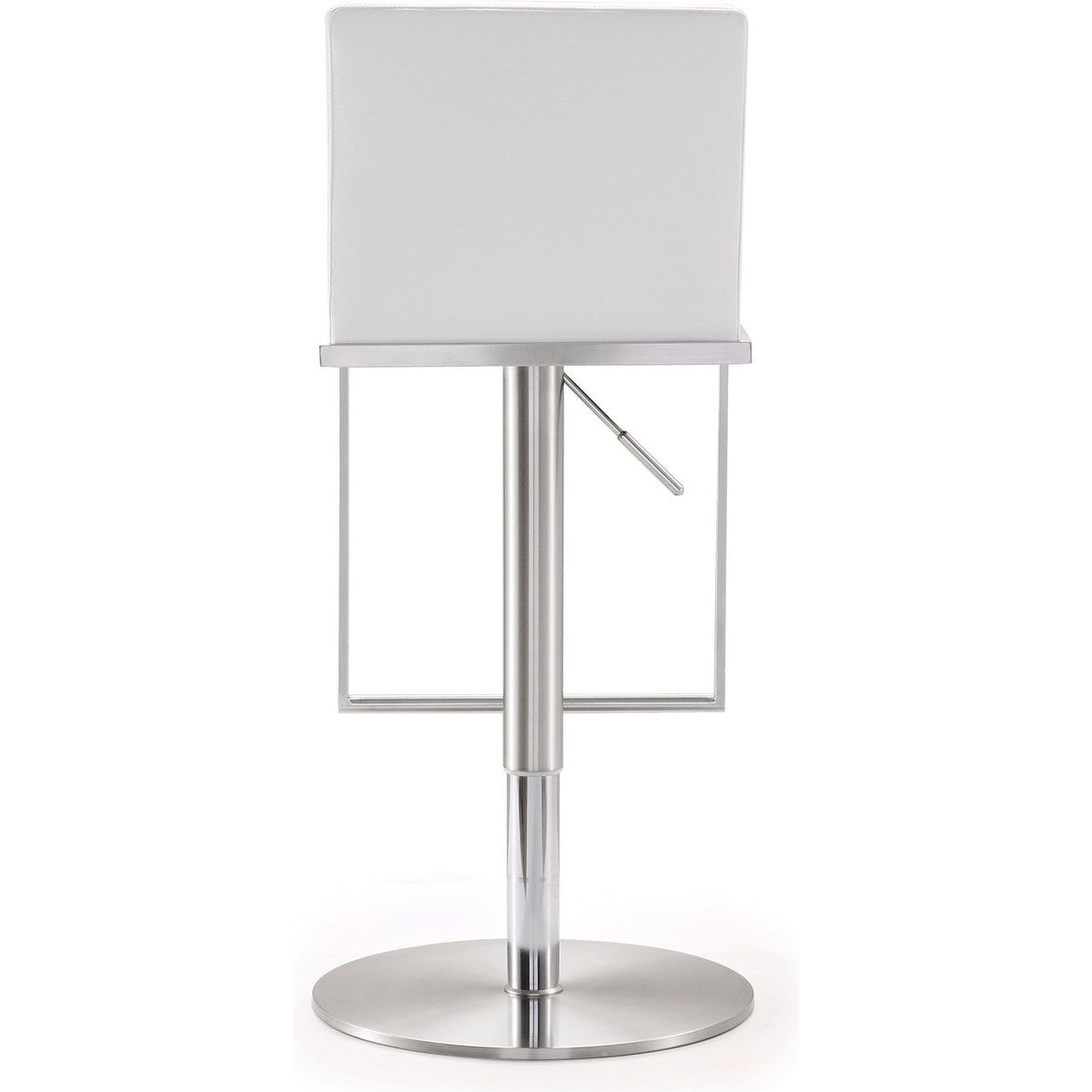 Amalfi White Leather Adjustable Stool In Houston | BeBoldFurniture 