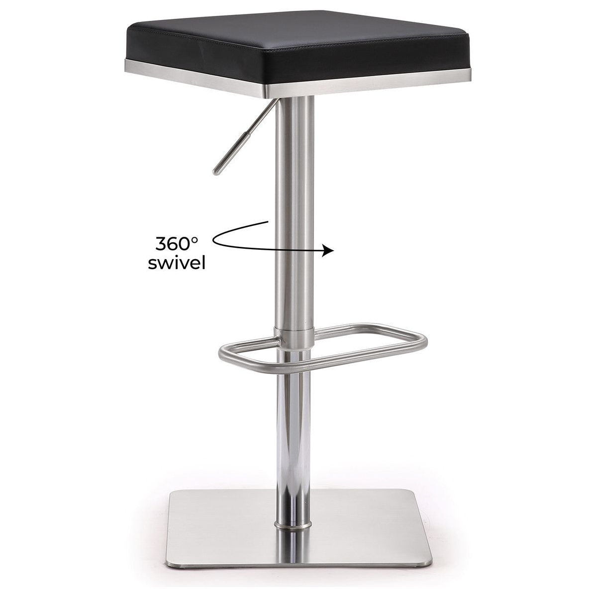 Bari Black Steel Adjustable Barstool In Houston | BeBoldFurniture 