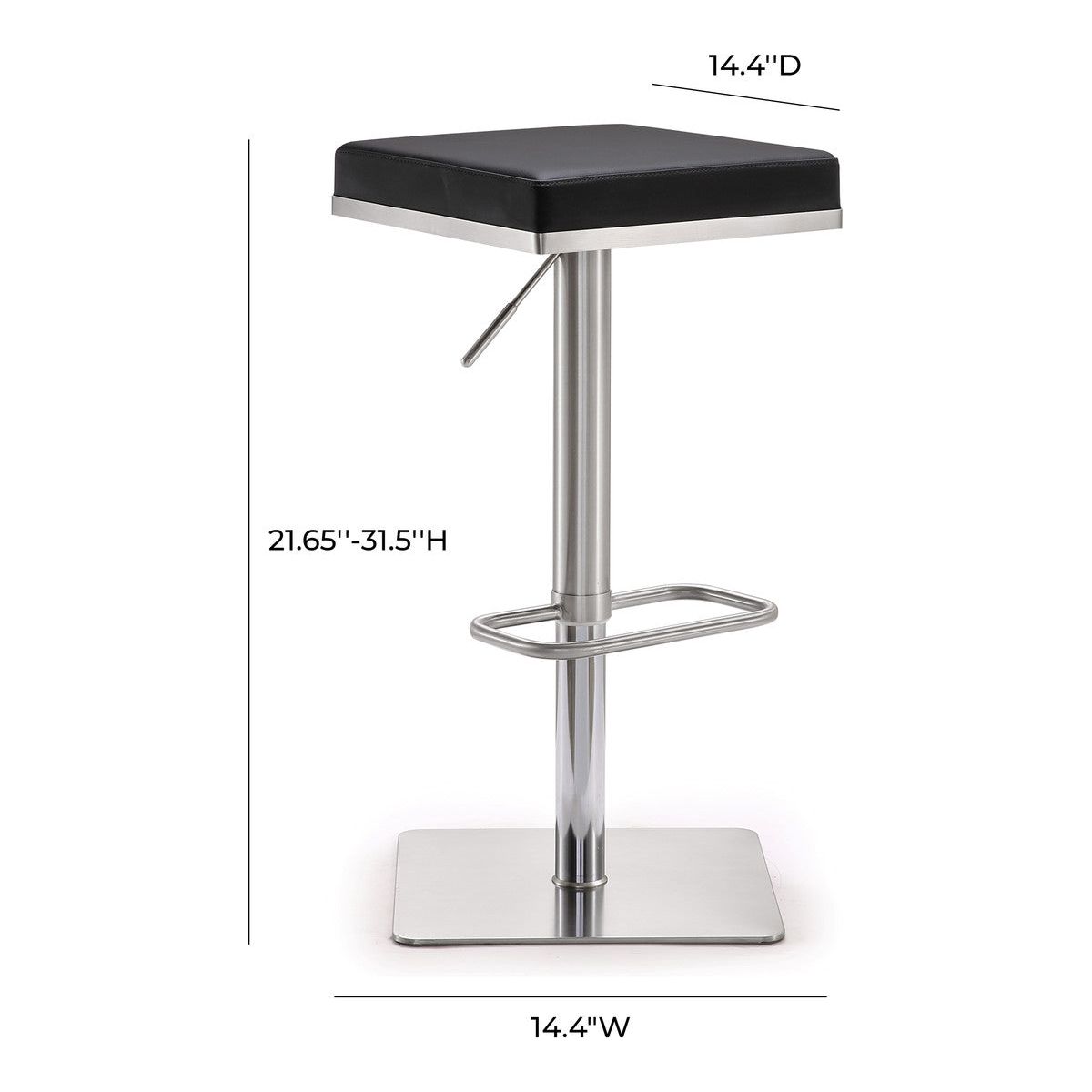 Bari Black Steel Adjustable Barstool In Houston | BeBoldFurniture 