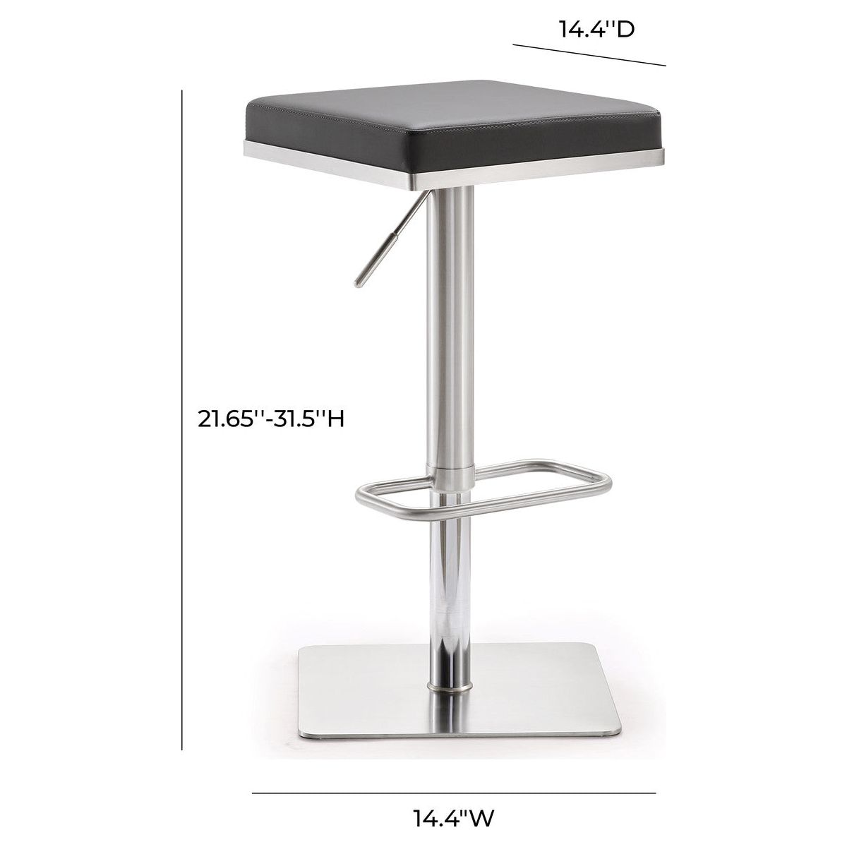 Bari Grey Steel Adjustable Barstool In Houston | BeBoldFurniture 