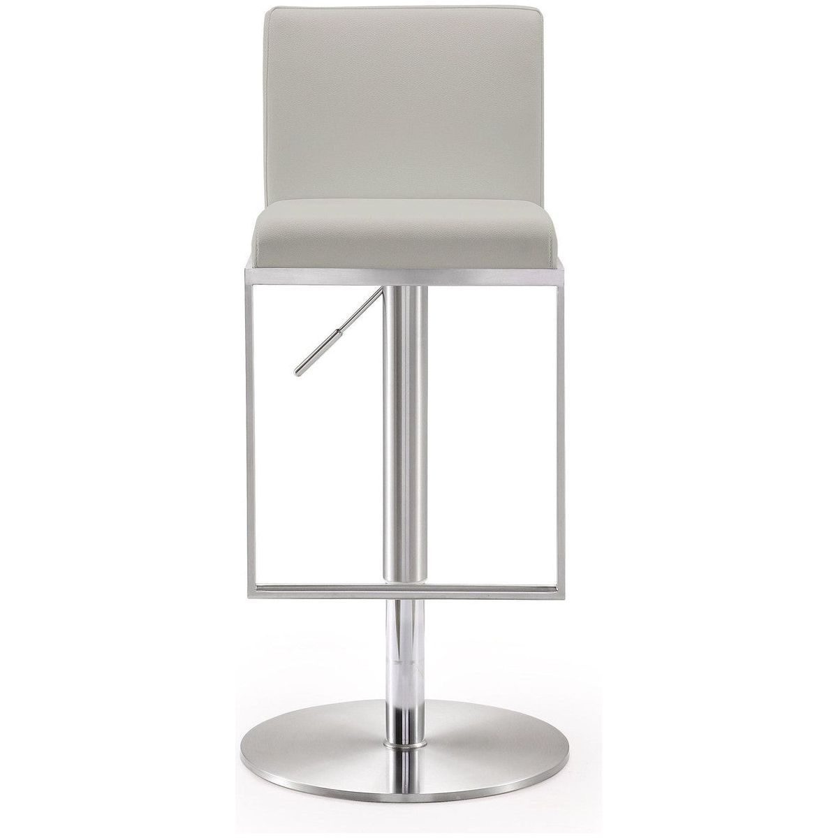 Amalfi Light Grey Leather Adjustable Stool In Houston | BeBoldFurniture 