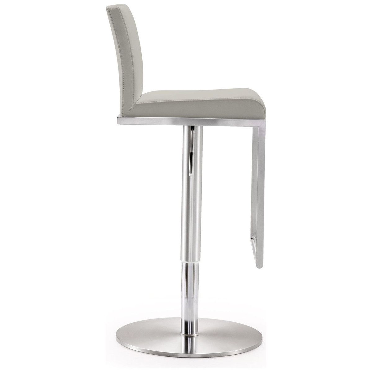 Amalfi Light Grey Leather Adjustable Stool In Houston | BeBoldFurniture 