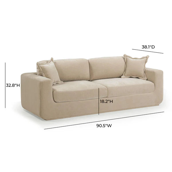 Miri Sand Upcycled Washed Velvet Sofa | BeBoldFurniture