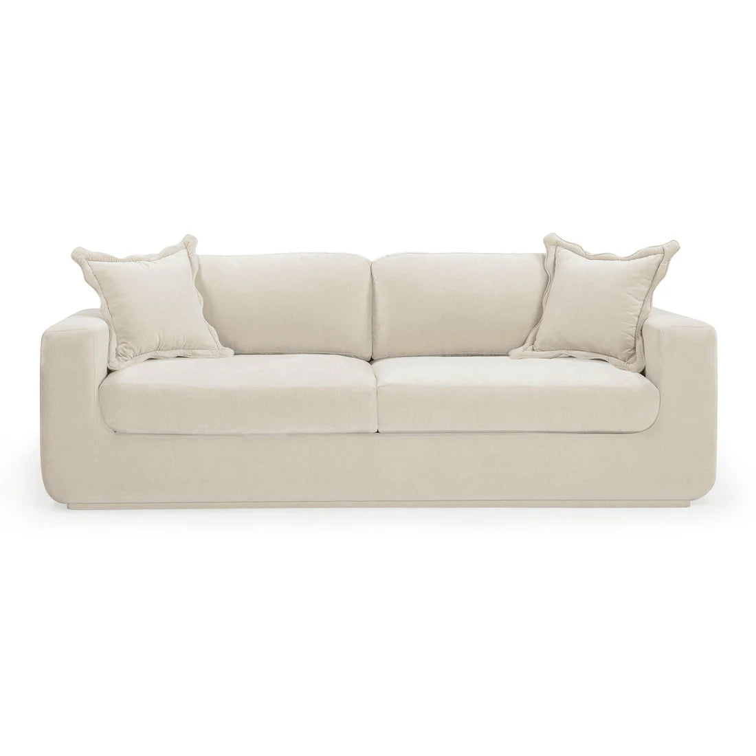 Miri Cream Upcycled Washed Velvet Sofa | BeBoldFurniture
