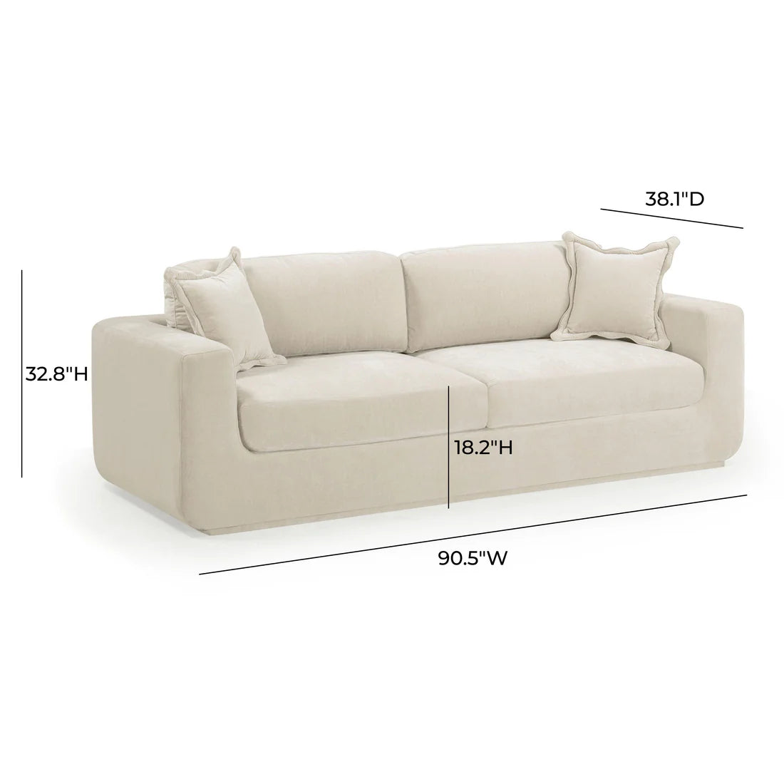 Miri Cream Upcycled Washed Velvet Sofa | BeBoldFurniture