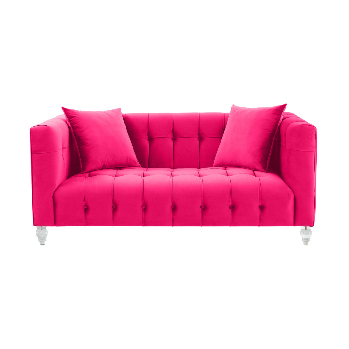Bea PinkVelvet Loveseat In Houston | BeBoldFurniture 