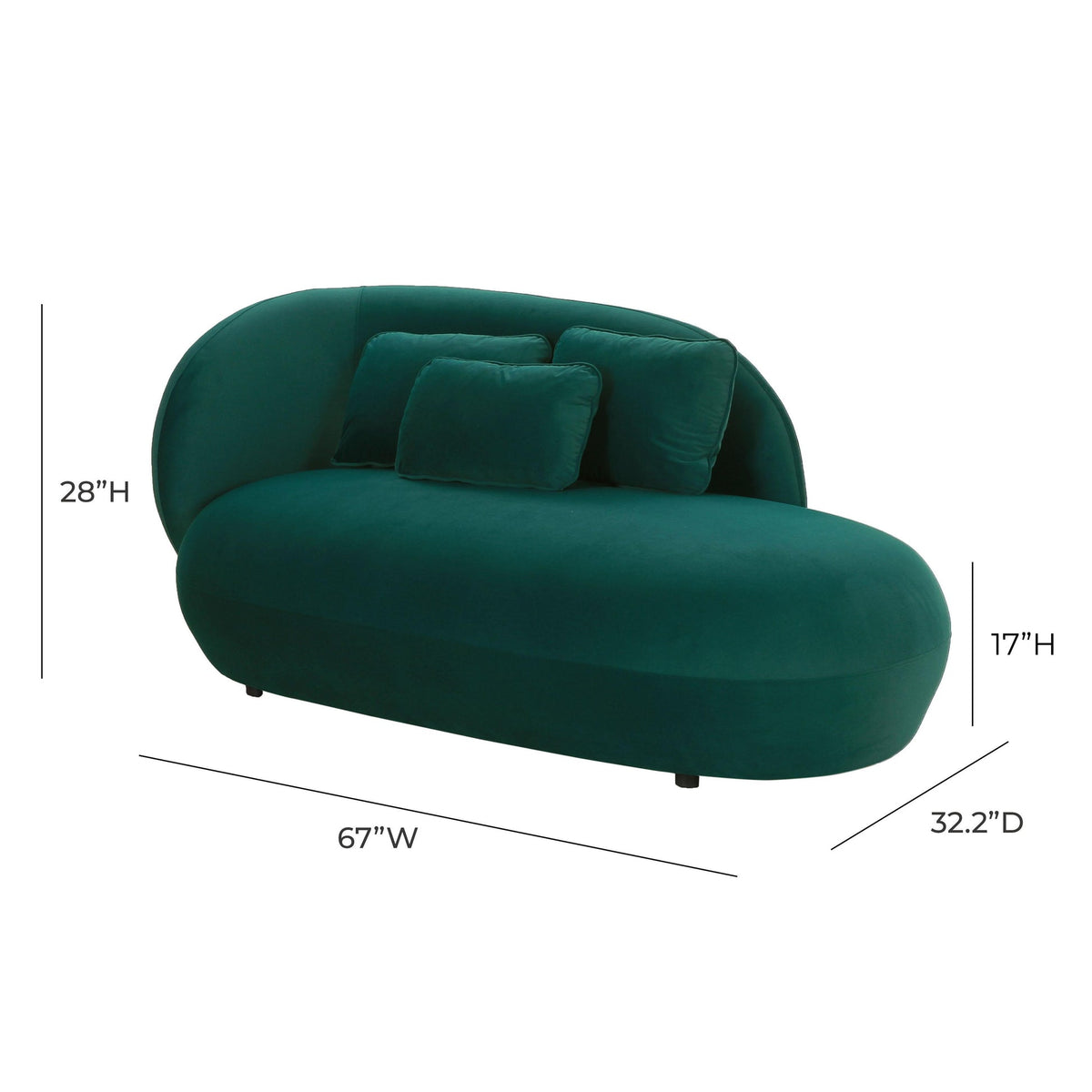 Galet Green Velvet Chaise | BeBoldFurniture