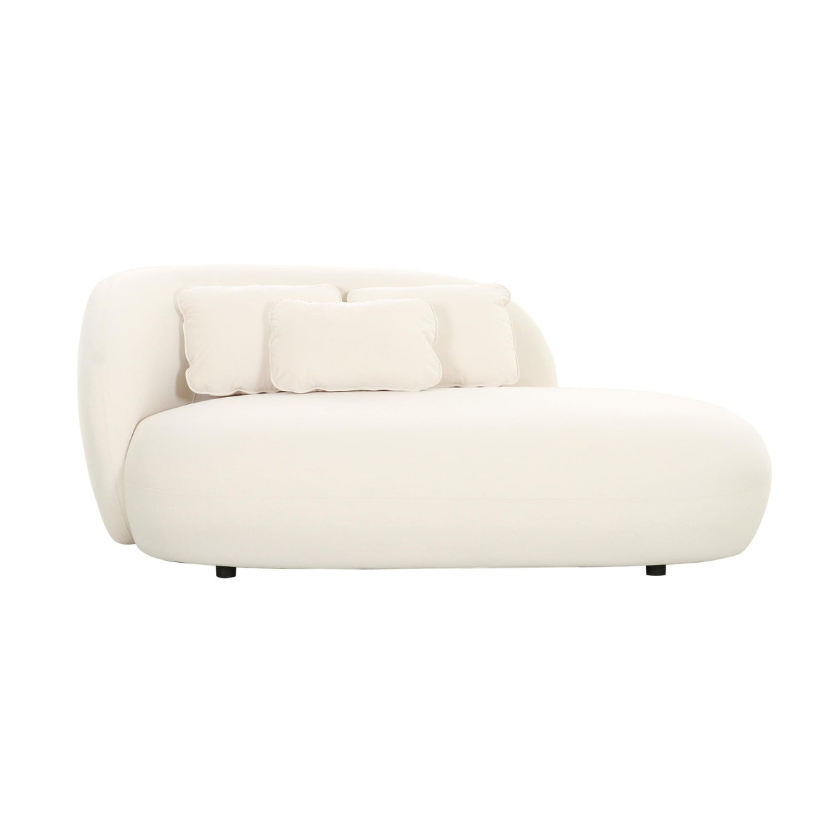 Galet Cream Velvet Chaise | BeBoldFurniture