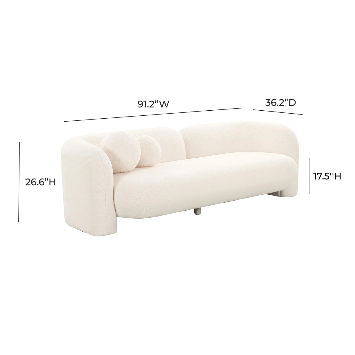 Amelie Cream Faux Fur Sofa | BeBoldFurniture