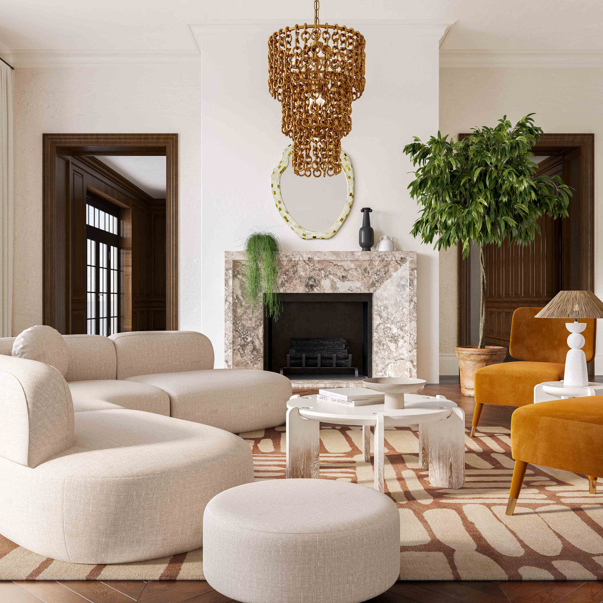 Broohah Beige Linen Sectional | BeBoldFurniture