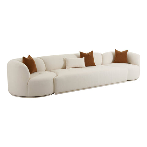 Fickle Cream Boucle 3-Piece Modular Sofa | BeBoldFurniture