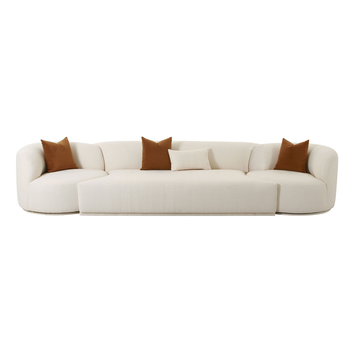 Fickle Cream Boucle 3-Piece Modular Sofa | BeBoldFurniture