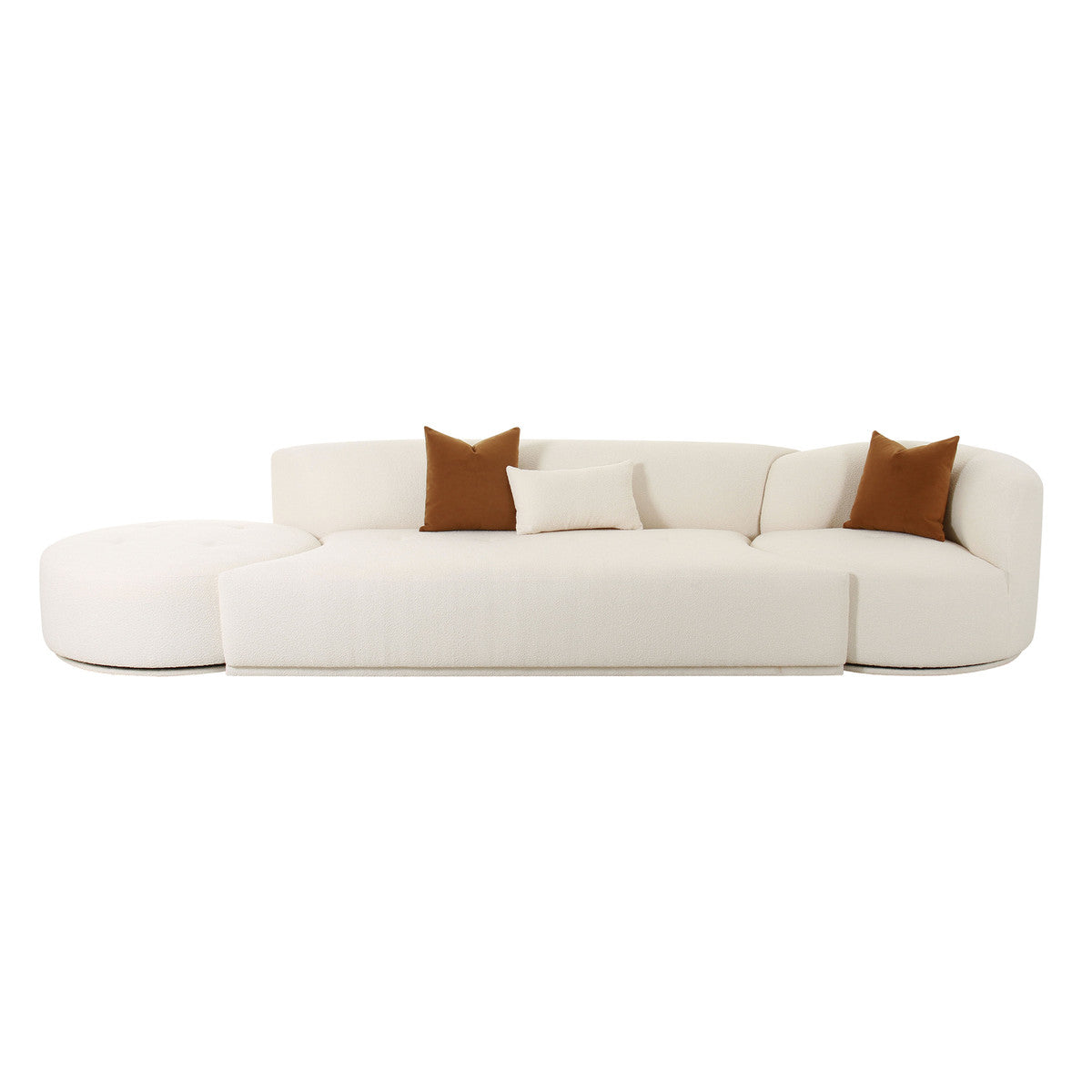 Fickle Cream Boucle 3-Piece Chaise Modular Sofa | BeBoldFurniture
