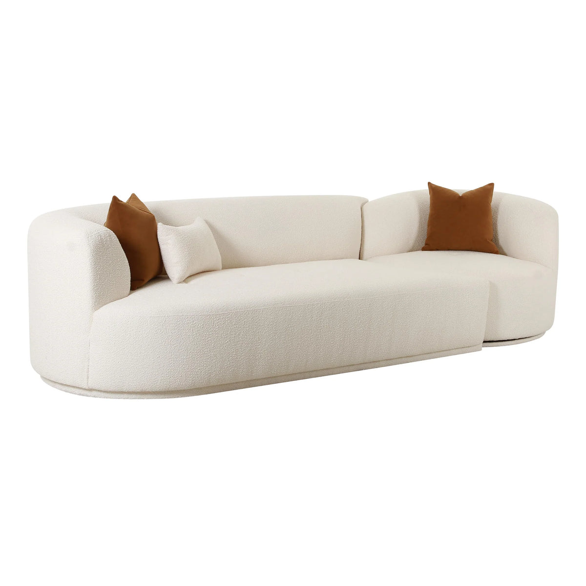 Fickle Cream Boucle 2-Piece Modular LAF Sofa | BeBoldFurniture