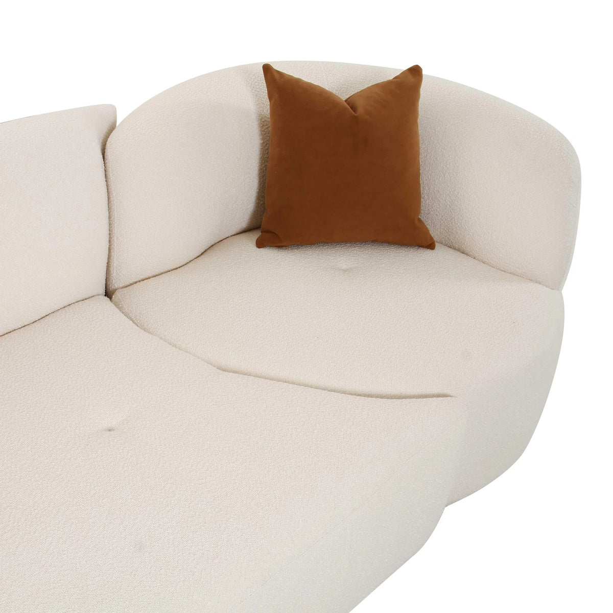 Fickle Cream Boucle 2-Piece Modular LAF Sofa | BeBoldFurniture