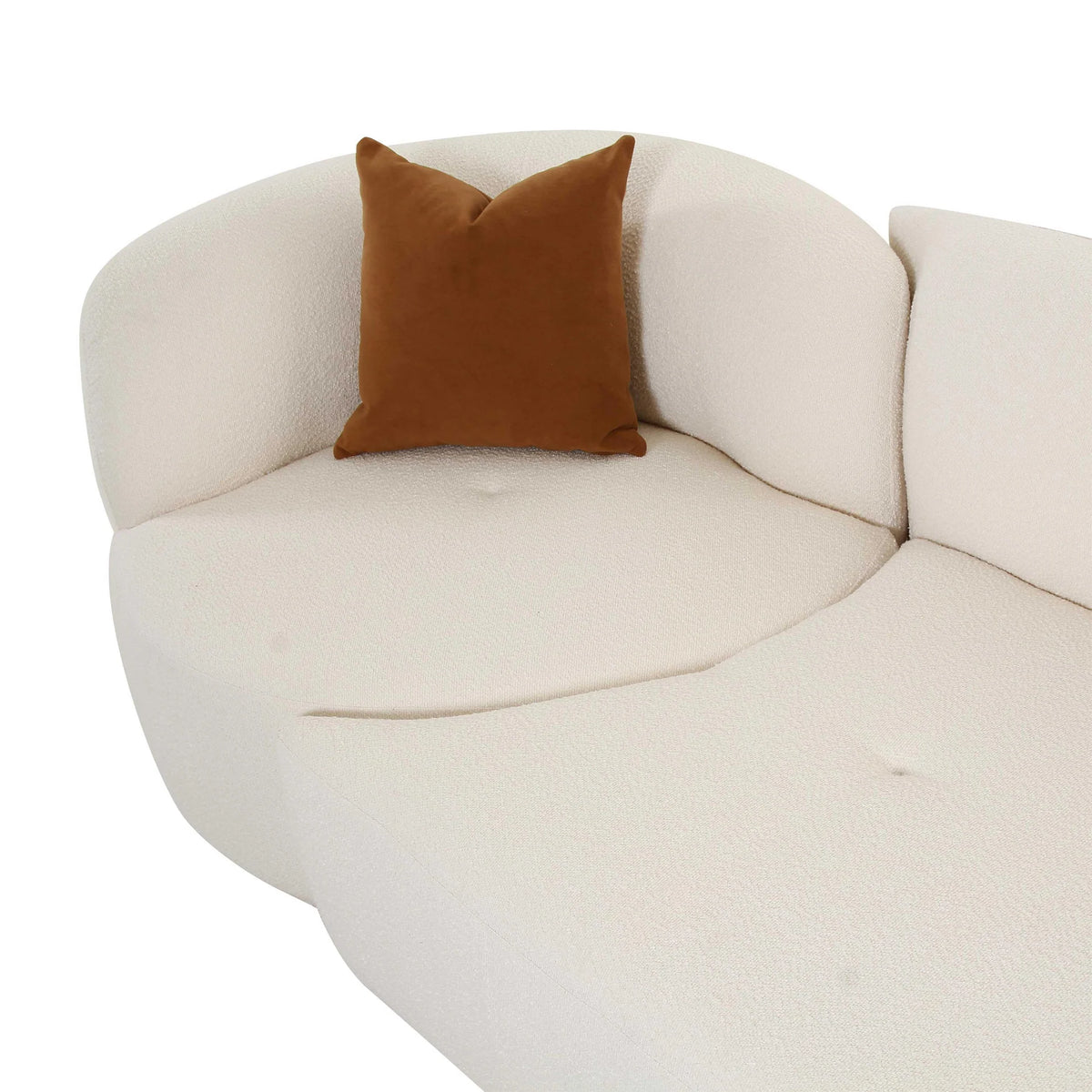 Fickle Cream Boucle 2-Piece Modular RAF Sofa | BeBoldFurniture