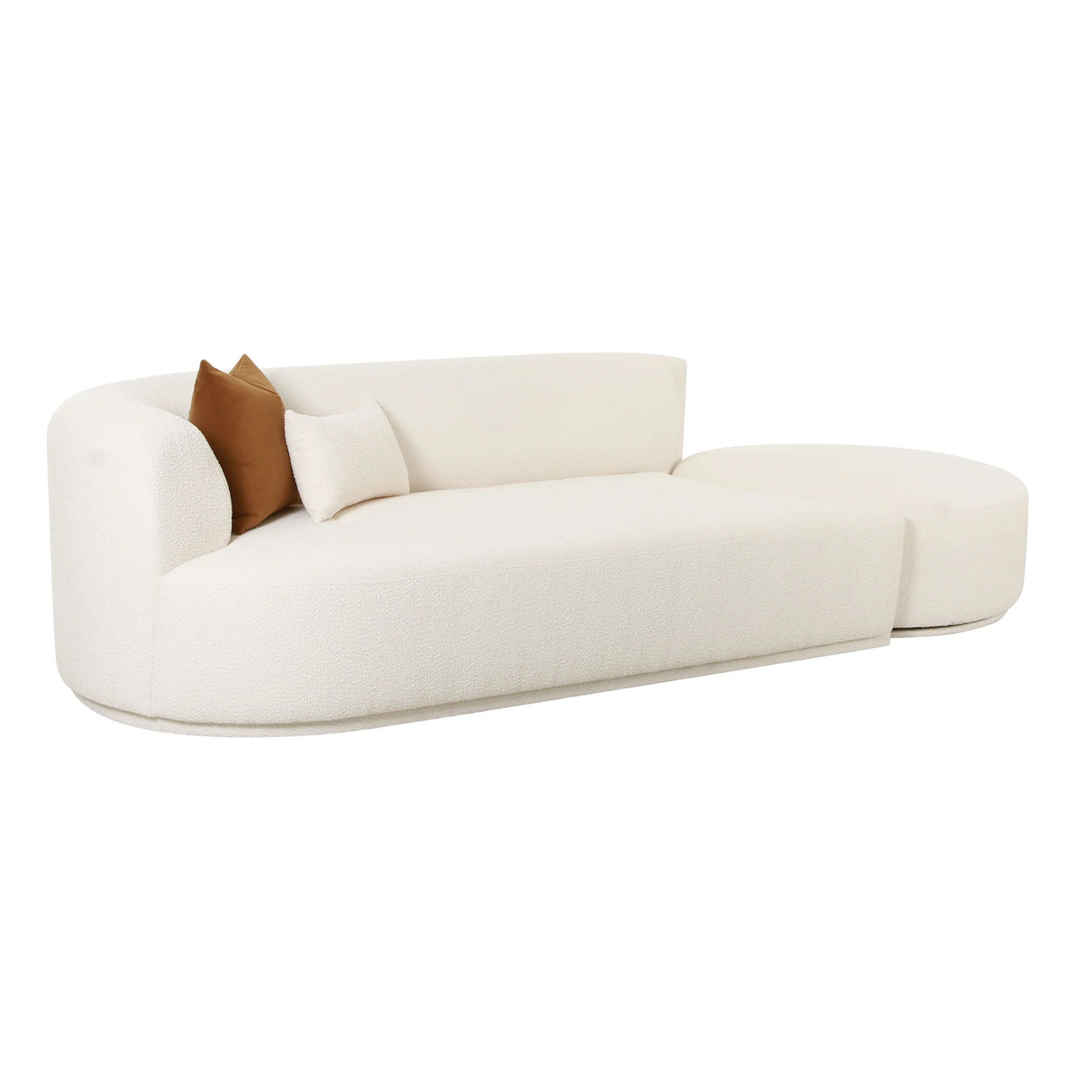 Fickle Cream Boucle 2-Piece Chaise Modular Sofa LAF | BeBoldFurniture