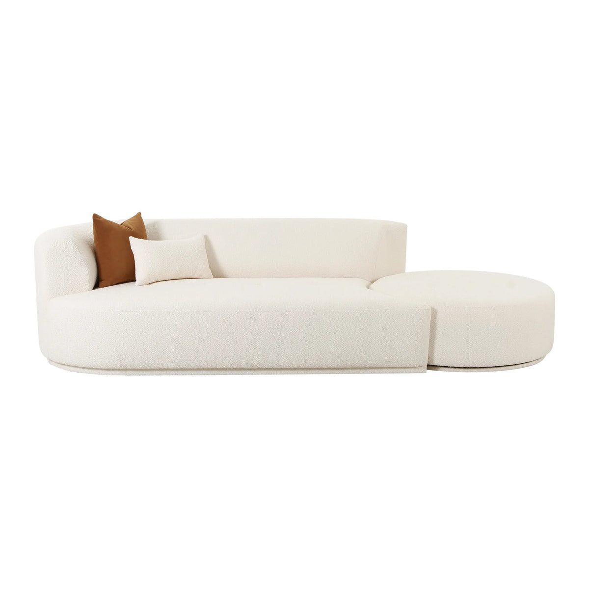 Fickle Cream Boucle 2-Piece Chaise Modular Sofa LAF | BeBoldFurniture